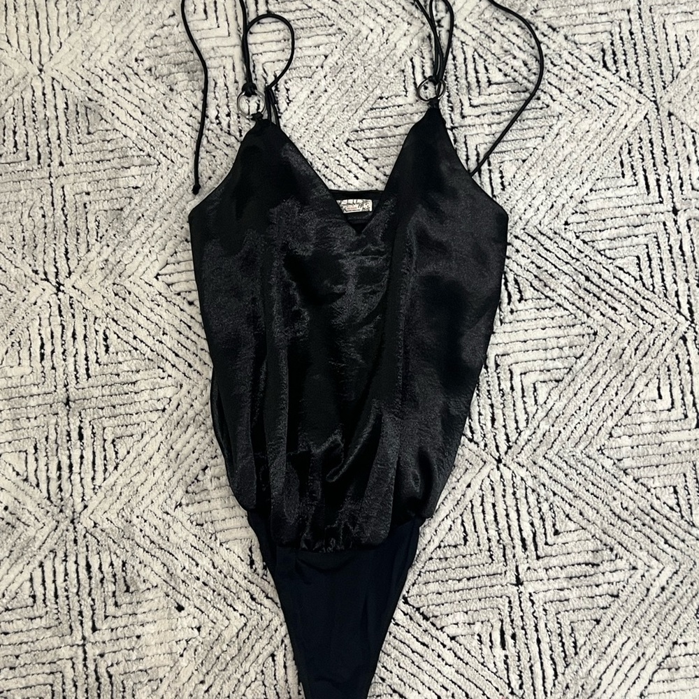 Free People Midnight Black Bodysuit w/ Adjustable Straps
